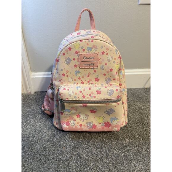 New Loungefly Sanrio Cherry Blossom Sakura Hello Kitty & Friends Mini Backpack - Picture 1 of 5